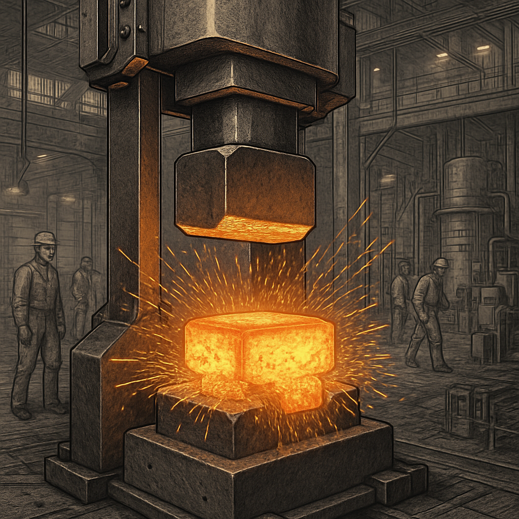 Open die forging illustration